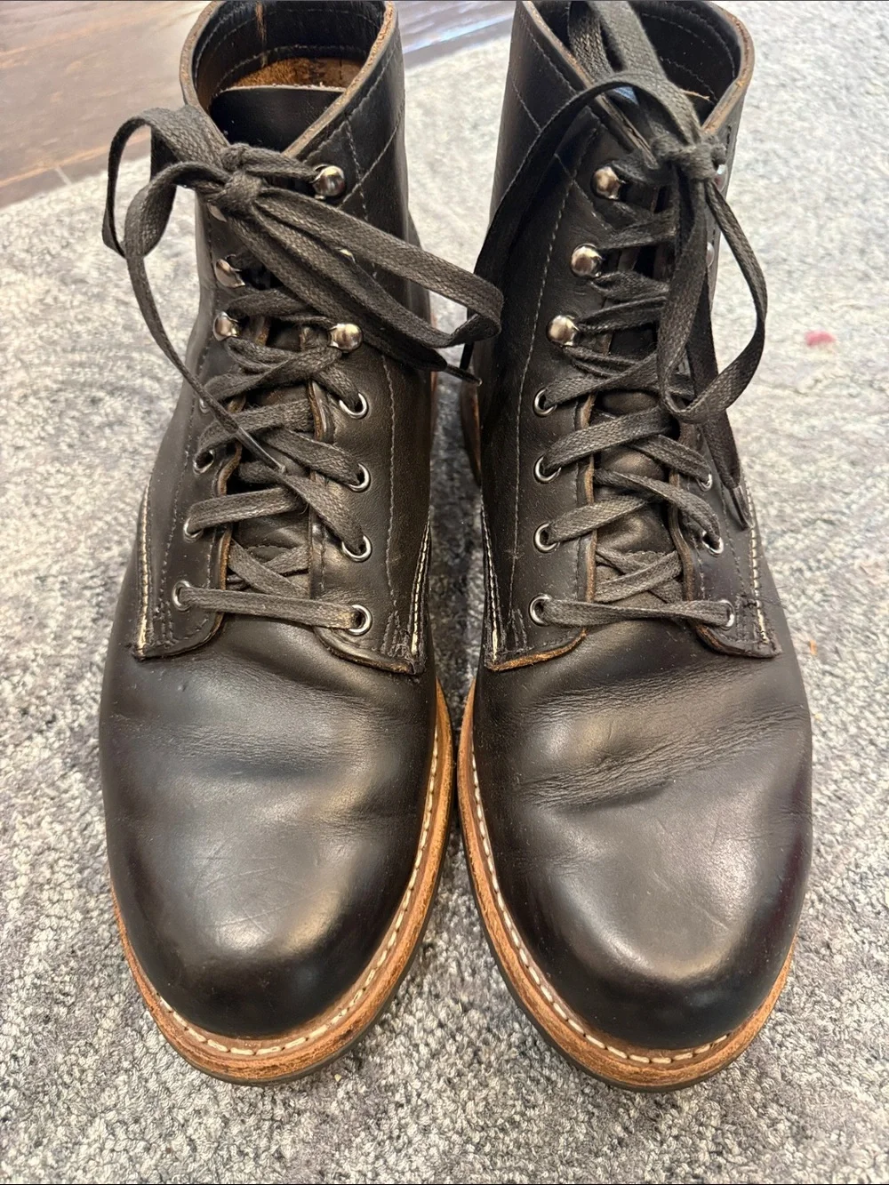 Wolverine 1000 Mile Evans Boots Black Leather 9.5 D USA W40046